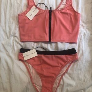 Solid and Striped zip bikini